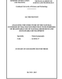 Doctoral thesis summary: Analysis of the structure of the natural synthesis of Thai Nguyen province for the purpose of rational using the natural resources and sustainable development