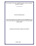 Summary of Doctoral thesis in Economics: Enhancing efficiency of handling of non-performing loan (NPL) of the asset management company to Vietnam credit institutions