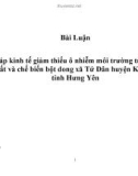 Bài luận: Giải pháp kinh tế giảm thiểu ô nhiễm môi trường từ hoạt động sản xuất và chế biến bột dong xã Tứ Dân huyện Khoái Châu tỉnh Hưng Yên