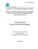 Báo cáo nghiên cứu nông nghiệp Quản lý và phát triển rừng bền vững dựa vào cộng đồng tại một số vùng có tỉ lệ nghèo cao của tỉnh Bắc Kạn - CÁC KẾ HOẠCH QUẢN LÝ RỪNG CỘNG ĐỒNG 