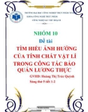 Tiểu luận: Tìm hiểu ảnh hưởng của tính chất vật lí trong công tác bảo quản lương thực