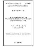 Tóm tắt Luận án Tiến sĩ Quản lý công: Quản lý nhà nước đối với phát thải khí nhà kính trong lĩnh vực nông nghiệp ở Việt Nam