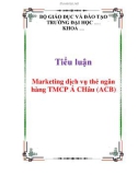 Tiểu luận: Marketing dịch vụ thẻ ngân hàng TMCP Á CHâu (ACB)