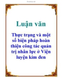 Luận văn: Thực trạng và một số biện pháp hoàn thiện công tác quản trị nhân lực ở Viện luyện kim đen