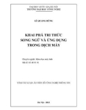 Tóm tắt Luận án Tiến sĩ Công nghệ thông tin: Khai phá tri thức song ngữ và ứng dụng trong dịch máy