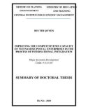 Summary of Doctoral thesis: Improving the competitivenes capacity of Vietnamese postal enterprises in the process of international integration