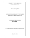 Summary of doctoral thesis of Economy: Competitiveness of Vietnam's agricultural products