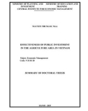 Summary of Doctoral thesis: Effectiveness of public investment in the agriculture area in Vietnam