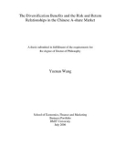 Doctoral thesis of Philosophy: The diversification benefits and the risk and return relationships in the Chinese A-share market