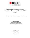 Doctoral thesis of Philosophy: An empirical analysis of firm innovation capability and performance of Indonesian ICT SMEs