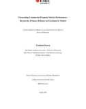 Doctoral thesis of Philosophy: Forecasting commercial property market performance: beyond the primary reliance on econometric models