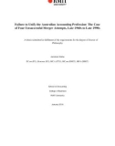 Doctoral thesis of Philosophy: Failure to unify the Australian accounting profession: the case of four unsuccessful merger attempts, late 1960s to late 1990s