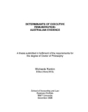 Doctoral thesis of Philosophy: Determinants of executive remuneration: Australian evidence