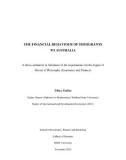 Doctoral thesis of Philosophy: The financial behaviour of immigrants to Australia