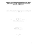 Doctoral thesis of Philosophy: Students' expectations and perceptions of service quality performance: university student advisors in Australia, Malaysia and Singapore