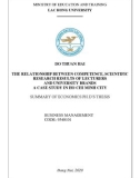 Summary of Economics Phd's thesis: The relationship between competence, scientific research results of lecturers and university brands a case study in Ho Chi Minh city