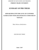 Summary of PhD thesis: Researching into the level of customer satisfaction with life-insurance companies in Vietnam