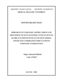 Summary of PhD thesis in Medicine: Research on coronary artery lesion and prognostic by syntax score, clinical syntax score in patients with acute myocardial infarction undergoing percutaneous coronary intervention