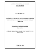 Summary of Doctoral Thesis of Scientific Education: Managing life skills education for lower secondary school students according to the competency-based approach