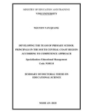 Summary of Doctoral Thesis on Education Science: Developing the team of primary school principals in the South Central Coast region according to competence approach