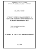 Summary of thesis Doctor of Economics: Developing the human resources of Vietnam in the formation of the Asean economic community (AEC)