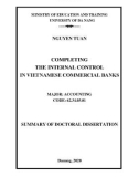 Summary of doctoral dissertation Accounting: Completing the internal control in Vietnamese Commercial banks