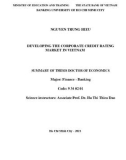 Summary of thesis Doctor of Economics: Developing the corporate credit rating market in Vietnam