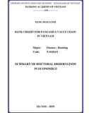 Summary of Doctoral dissertation in Economics: Bank credit for pangasius value chain in Vietnam