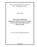 Luận văn Thạc sĩ Chính sách công: Thực hiện chính sách bảo tồn và phát huy di sản văn hóa của dân tộc Chăm trên địa bàn tỉnh An Giang