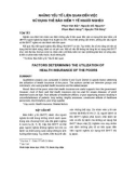 Báo cáo y học: NHữNG Yếu Tố LIêN QUAN đếN ViệC Sử DụNG THẻ BảO HiểM Y Tế NGười NGHèO