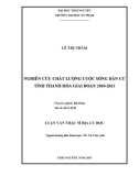 Luận văn Thạc sĩ Địa lý học: Nghiên cứu chất lượng cuộc sống dân cư tỉnh Thanh Hóa giai đoạn 2010 - 2015