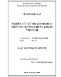 Luận văn thạc sĩ đề tài: Nghiên cứu lý thuyết hành vi trên thị trường chứng khoán Việt Nam