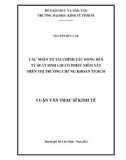 Luận văn Thạc sĩ Kinh tế: Các nhân tố tài chính tác động đến tỷ suất sinh lợi cổ phiếu niêm yết trên thị trường Tp.HCM