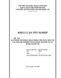 Khóa luận tốt nghiệp: Giải pháp mở rộng hoạt động tín dụng đối với các doanh nghiệp ngoài quốc doanh tại VP bank Giảng Võ
