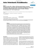 Báo cáo khoa học: Efficacy of live B1 or Ulster 2C Newcastle disease vaccines simultaneously vaccinated with inactivated oil adjuvant vaccine for protection of Newcastle disease virus in broiler chickens