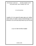 Luận án Tiến sĩ Nông nghiệp: Nghiên cứu xác định tên khoa học, quy trình nhân giống in vitro và hoạt tính sinh học của tinh dầu cây gừng bản địa ở Bắc Kạn (Gừng đá)