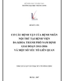 Tóm tắt luận văn Thạc sĩ Y tế công cộng: Cơ cấu bệnh tật của bệnh nhân nội trú tại Bệnh viện Đa khoa thành phố Nam Định giai đoạn 2013-2016 và một số yếu tố liên quan