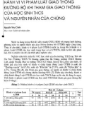 Báo cáo Hành vi vi phạm luật giao thông đường bộ khi tham gia giao thông của học sinh THCS và nguyên nhân của chúng 