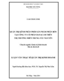 Luận văn Thạc sĩ Quản trị kinh doanh: Quản trị kênh phân phối sản phẩm phân bón tại Công ty cổ phần Danacam trên thị trường miền Trung - Tây Nguyên