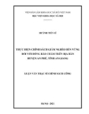 Luận văn Thạc sĩ Chính sách công: Thực hiện chính sách giảm nghèo bền vững đối với đồng bào Chăm trên địa bàn huyện An Phú, tỉnh An Giang