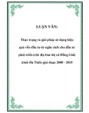 LUẬN VĂN: Thực trạng và giải pháp sử dụng hiệu quả vốn đầu tư từ ngân sách cho đầu tư phát triển trên địa bàn thị xã Hồng Lĩnh (tỉnh Hà Tĩnh) giai đoạn 2000 - 2010