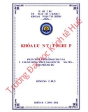 Khóa luận tốt nghiệp: Phân tích tình hình cho vay tại Ngân hàng TMCP Sài Gòn Thương Tín - Chi nhánh Huế