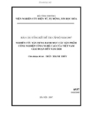 Báo cáo tổng kết đề tài khoa học cấp Bộ 2007: Nghiên cứu xây dựng danh mục các sản phẩm công nghiệp công nghệ cao của Việt Nam giai đoạn đến năm 2020