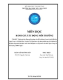 Báo cáo: Đánh giá tác động môi trường của đề án thăm dò nước dưới đất thôn Ngọa Long - xã Minh Khai - huyện Từ Liêm