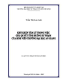 Luận văn Thạc sĩ Tâm lý học: Khó khăn tâm lý trong việc giải quyết tình huống sư phạm của sinh viên trường Đại học An Giang