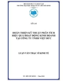 Luận văn thạc sĩ kinh tế: Hoàn thiện kỹ thuật phân tích hiệu quả hoạt động kinh doanh tại công ty TNHH Việt Đức