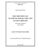 Luận văn Thạc sĩ Luật học: Thực hiện pháp luật về nuôi con nuôi qua thực tiễn tại Thừa Thiên Huế