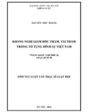 Tóm tắt luận văn Thạc sĩ Luật học: Kháng nghị giám đốc thẩm, tái thẩm trong tố tụng hình sự Việt Nam