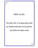 TIỂU LUẬN: Việc phát triển và sử dụng nguồn nhân lực để phát triển kinh tế trong thời kỳ quá độ lên chủ nghĩa xã hội