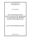 Luận văn Thạc sĩ Khoa học giáo dục: Quản lý hoạt động giáo dục bản sắc văn hóa dân tộc cho học sinh các trường THPT huyện Vị Xuyên, tỉnh Hà Giang